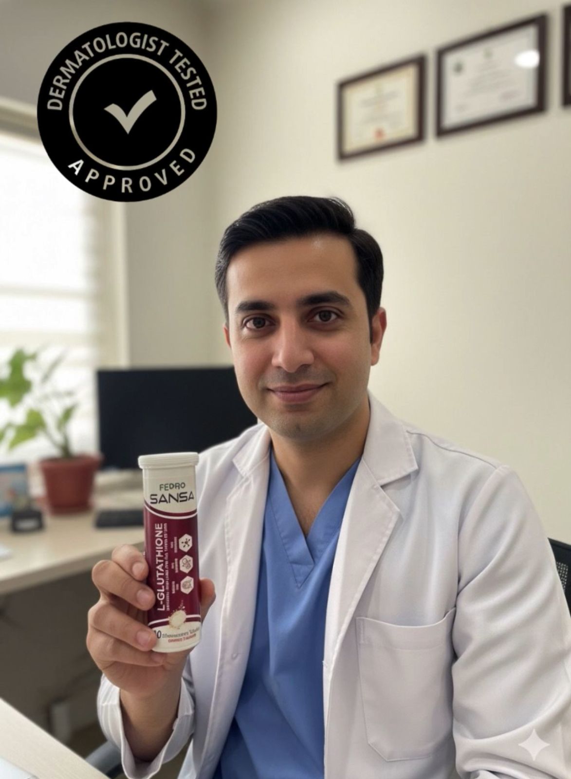 SANSA - Glutathione Effervescent Tablets with Vitamin C, E & Hyaluronic Acid – Skin Brightening & Antioxidant Boost