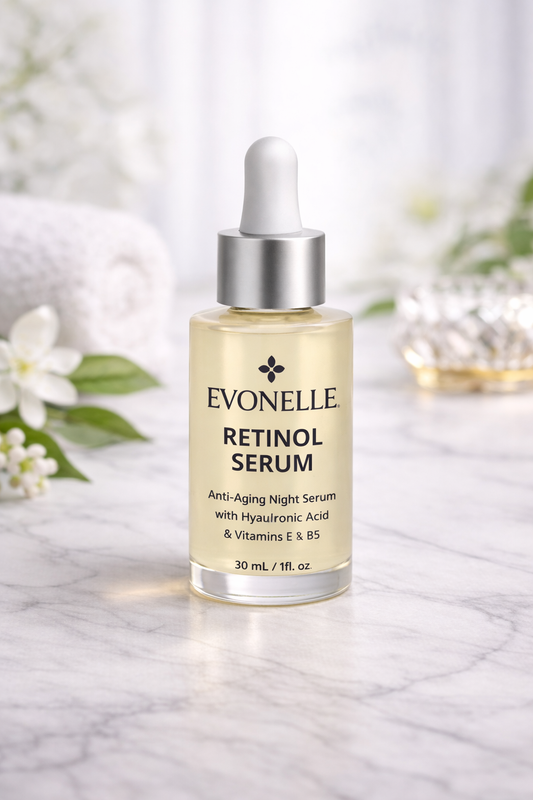 EVONELLE Advanced Retinol Face Serum 30ml – Anti-Aging & Wrinkle Repair with Hyaluronic Acid + Vitamins E & B5