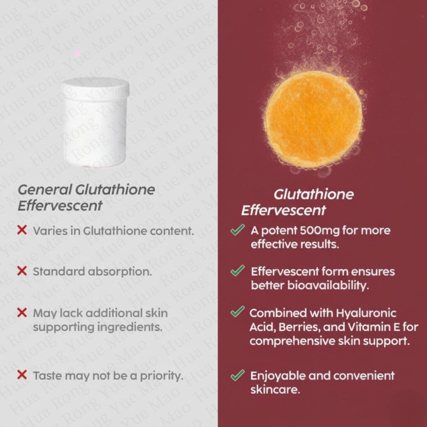 SANSA L-Glutathione Effervescent Tablets – Skin Whitening, Brightening & Daily Glow Drink (Orange Flavour)