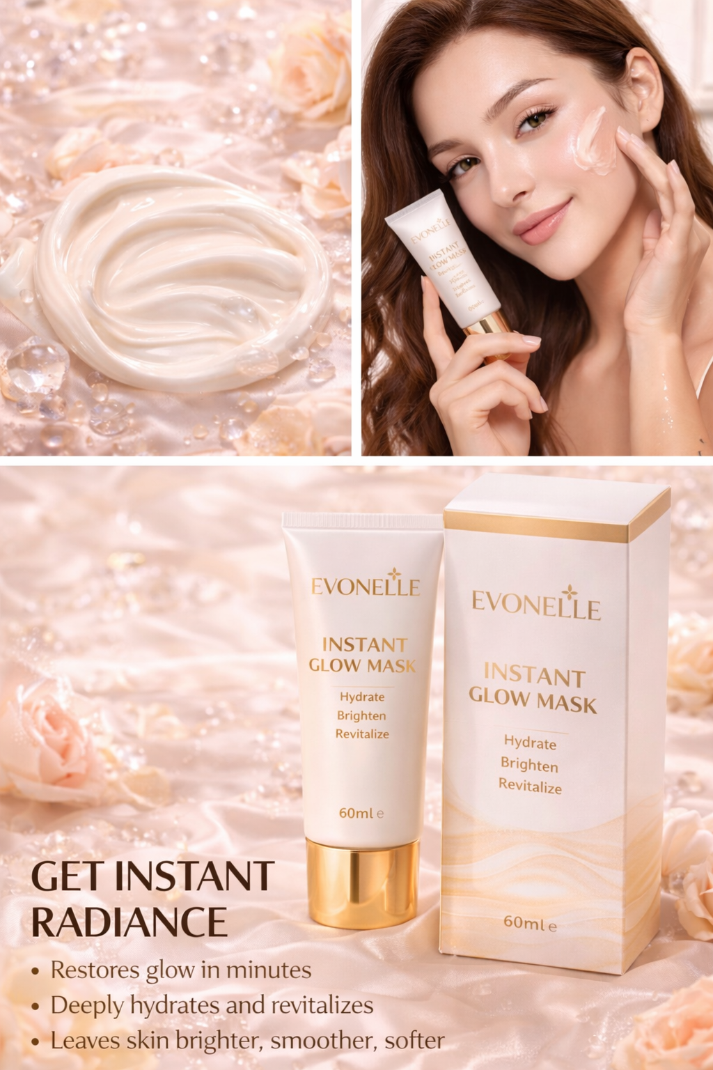 Evonelle Instant Glow Mask – Brightening & Radiance Boost (60ml)
