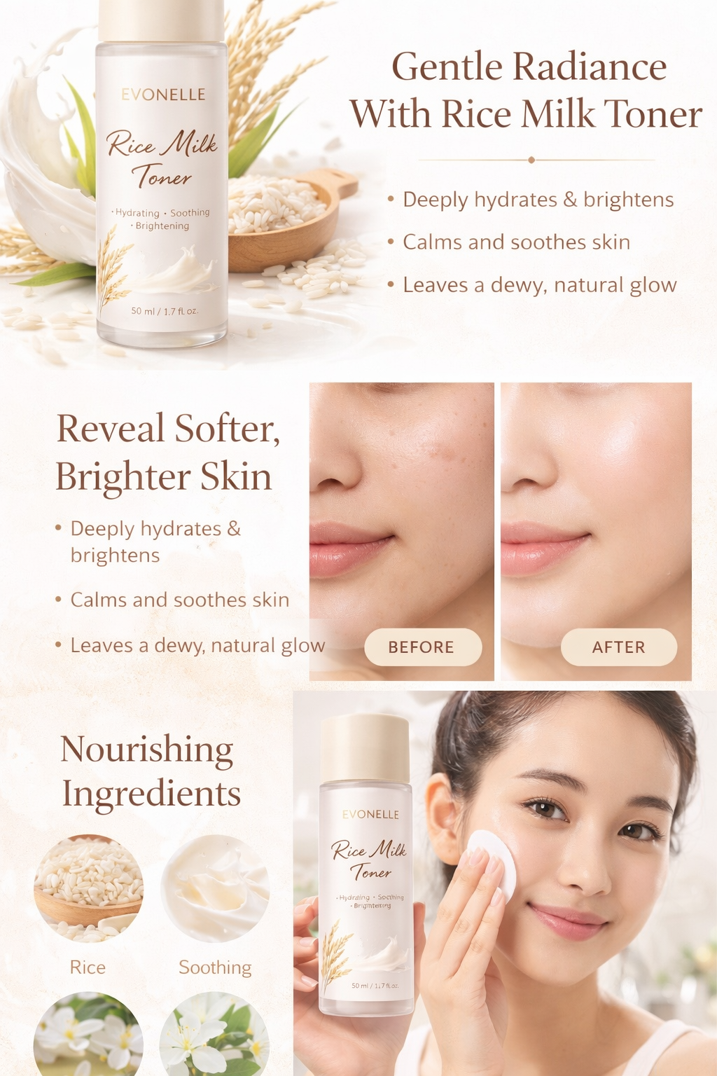 Evonelle Rice Milk Toner